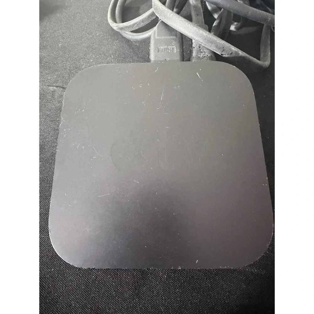 Apple TV 3rd Gen A1427 Black Good Streaming Media Player with Cables Working